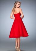 Picture of: Tea Length Party Dress with Gathered Bodice in Red, Style: 22638, Back Picture