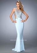 Picture of: Embellished Jersey Gown with Side Cut Outs in Blue, Style: 22642, Main Picture