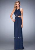 Picture of: Net Prom Dress with Open Back and Side Cut Outs in Blue, Style: 22664, Main Picture