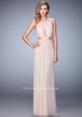 Picture of: Net Prom Dress with Open Back and Side Cut Outs in Pink, Style: 22664, Detail Picture 1