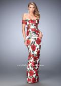 Picture of: Rose Print Off the Shoulder Prom Dress in Print, Style: 22671, Main Picture