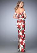 Picture of: Rose Print Off the Shoulder Prom Dress in Print, Style: 22671, Back Picture