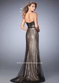 Picture of: Long Prom Dress with Sequin Lace Pattern in Black, Style: 22680, Back Picture