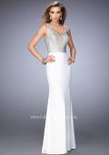 Picture of: Studded Jersey Prom Dress with Scoop Back in White, Style: 22687, Main Picture