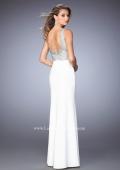 Picture of: Studded Jersey Prom Dress with Scoop Back in White, Style: 22687, Back Picture