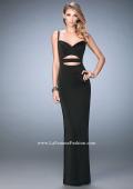 Picture of: Prom Gown with Cut Outs and Back Slit in Black, Style: 22689, Detail Picture 1