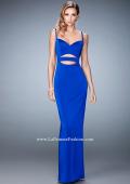 Picture of: Prom Gown with Cut Outs and Back Slit in Blue, Style: 22689, Detail Picture 2