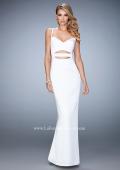 Picture of: Prom Gown with Cut Outs and Back Slit in White, Style: 22689, Detail Picture 4