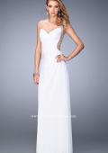 Picture of: Prom Gown with Sweetheart Neckline, Stones, and Pearls in White, Style: 22691, Main Picture