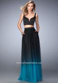 Picture of: Embellished Two Piece Prom Dress with Ombre Skirt in Black, Style: 22694, Main Picture