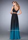 Picture of: Embellished Two Piece Prom Dress with Ombre Skirt in Black, Style: 22694, Back Picture