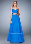 Picture of: Two Piece Attached Chiffon Prom Dress with Cut Outs in Blue, Style: 22718, Detail Picture 1