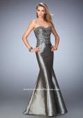 Picture of: Metallic Dress with Scoop Neck and Embellishments in Silver, Style: 22721, Main Picture