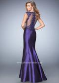 Picture of: Mermaid Prom Gown with Crystals and Beads in Purple, Style: 22723, Back Picture