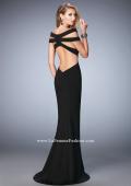 Picture of: Off the Shoulder Dress with Cut Outs and Open Back in Black, Style: 22728, Main Picture