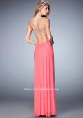 Picture of: Long Prom Gown with Open Back and Stud Detail in Purple, Style: 22729, Back Picture