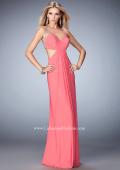 Picture of: Long Prom Gown with Open Back and Stud Detail in Pink, Style: 22729, Detail Picture 1