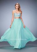 Picture of: Two Piece Prom Dress with Floral Lace Applique in Green, Style: 22732, Main Picture