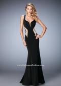 Picture of: Long Mermaid Prom Gown with Edgy Side Cut Outs in Black, Style: 22742, Main Picture
