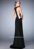 Picture of: Long Mermaid Prom Gown with Edgy Side Cut Outs in Black, Style: 22742, Back Picture