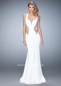 Picture of: Long Mermaid Prom Gown with Edgy Side Cut Outs in White, Style: 22742, Detail Picture 2