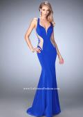Picture of: Long Mermaid Prom Gown with Edgy Side Cut Outs in Blue, Style: 22742, Detail Picture 3