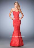 Picture of: Striped Long Mermaid Dress with Sweetheart Neck in Red, Style: 22744, Main Picture