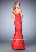 Picture of: Striped Long Mermaid Dress with Sweetheart Neck in Red, Style: 22744, Back Picture