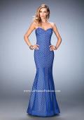 Picture of: Striped Long Mermaid Dress with Sweetheart Neck in Blue, Style: 22744, Detail Picture 1