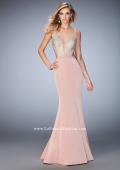 Picture of: Long Jersey Gown with Beading and Mermaid Skirt in Pink, Style: 22767, Main Picture