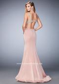Picture of: Long Jersey Gown with Beading and Mermaid Skirt in Pink, Style: 22767, Back Picture