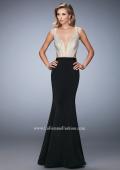 Picture of: Long Jersey Gown with Beading and Mermaid Skirt in Black, Style: 22767, Detail Picture 1