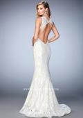 Picture of: Lace Mermaid Prom Gown with Shimmer Lining in White, Style: 22768, Back Picture