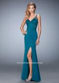 Picture of: Jersey Prom Dress with Satin Panels and Sheer Detail in Green, Style: 22770, Detail Picture 2