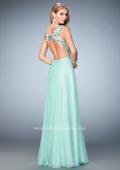 Picture of: Multicolored Floral Lace Embellished Long Prom Dress in Green, Style: 22804, Back Picture