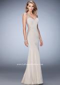 Picture of: Jersey Prom Gown with Sheer Back, Sides, and Straps in Nude, Style: 22808, Main Picture