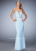 Picture of: Net Prom Dress with Crystal Encrusted Waistband in Blue, Style: 22812, Main Picture