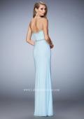 Picture of: Net Prom Dress with Crystal Encrusted Waistband in Blue, Style: 22812, Back Picture