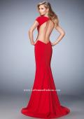 Picture of: Cap Sleeve Jersey Prom Dress with Train in Red, Style: 22819, Main Picture