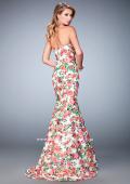 Picture of: Long Floral Printed Prom Dress with Sweetheart Neck in Print, Style: 22820, Back Picture