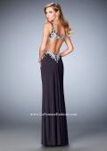 Picture of: Cut Out Long Prom Dress with Open Back and Slit in Silver, Style: 22828, Back Picture