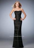Picture of: Strapless Lace Dress with Gold Shimmer Lining in Black, Style: 22841, Detail Picture 1