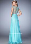 Picture of: Embellished Prom Dress with Sheer Bodice in Blue, Style: 22885, Back Picture