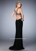 Picture of: Embellished Dress with Open Back and Train in Black, Style: 22888, Back Picture