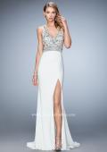 Picture of: Embellished Dress with Open Back and Train in White, Style: 22888, Detail Picture 1