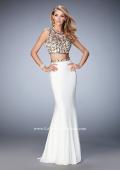 Picture of: Two Piece Prom Dress with Cap Sleeves and Beading in White, Style: 22891, Main Picture