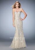 Picture of: Embroidered Prom Gown with Sweetheart Neck and Train in White, Style: 22931, Main Picture