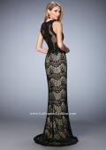 Picture of: Crystal Beaded Long Lace Prom Dress with Train in Black, Style: 22933, Back Picture