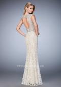 Picture of: Embellished Lace Prom Dress with Crystal Beading in White, Style: 22934, Back Picture