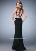 Picture of: Long Lace Prom Gown with Keyhole Back in Black, Style: 22935, Back Picture